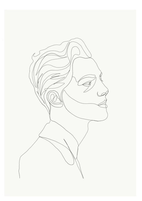 Minimalist Person Drawing, One Line Man Drawing, Male Face Profile Drawing, Person Line Drawing, Line Art Drawings Man, Man Profile Drawing, Man One Line Drawing, Line Art Man Face, Male Line Drawing