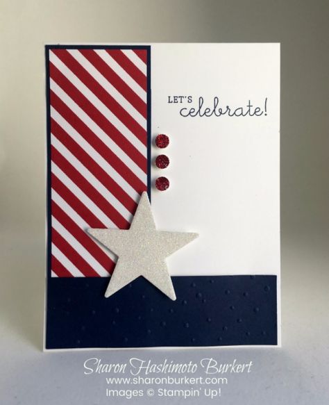 Independence Day Card, Patriotic Cards, American Card, Military Cards, Men's Cards, American Christmas, Square Cards, July Ideas, Masculine Birthday Cards