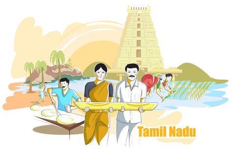 People and Culture of Tamil Nadu, India vector illustration Tamil Nadu Culture, India Illustration, Tamil Culture, Illustration Of People, Family Tree Research, Essay Contests, India Culture, Oral History, Tamil Nadu