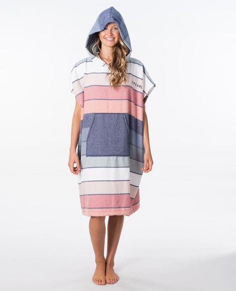 Hood Towel Keep On Surfin | Women's Beach Towels | Hooded Beach Towels | Rip Curl Australia Outdoorsy Clothes, Beach Towel Dress, Beach Dresses Diy, Pink Beach Dresses, Towel Hoodie, Towel Poncho, Hoodie Poncho, Towel Dress, Towel Ideas