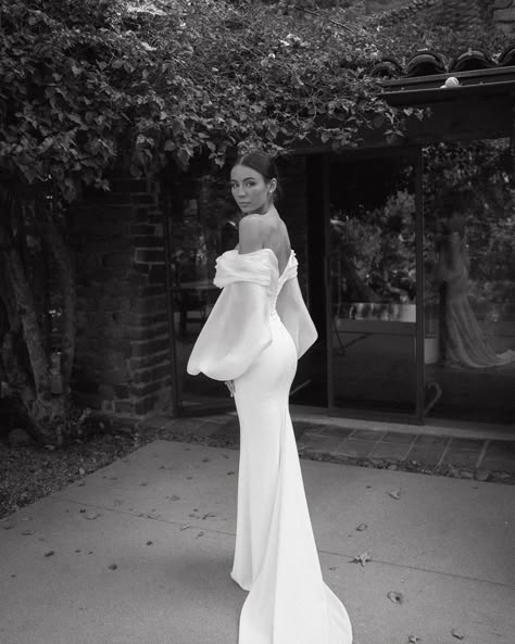 Discover Kyha Studios Brides Collections | New York, US Off The Shoulder Wedding Gown, Chosen By Kyha, Wedding Dress Off The Shoulder, Long Sleeve Bridal Dresses, Classy Wedding Dress, Dream Wedding Ideas Dresses, Fitted Wedding Dress, Courthouse Wedding, Classy Wedding