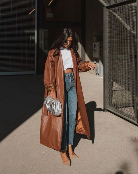 La Winter, Winter Mode Outfits, Chique Outfit, Looks Jeans, Neue Outfits, Looks Street Style, Brown Coat, Coat Outfits, Looks Chic