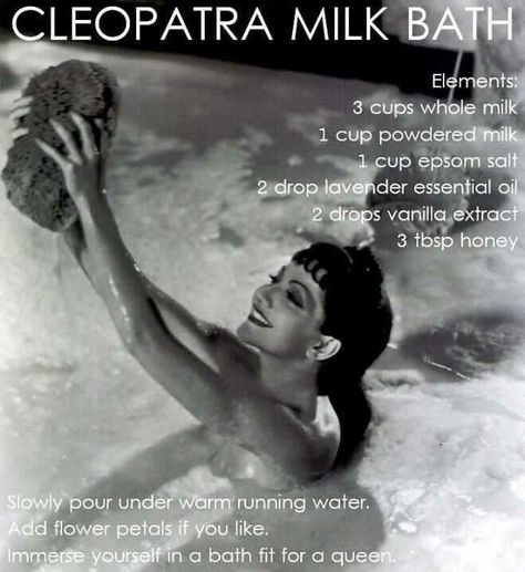 Cleopatra Milk bath  recipe Cleopatras Milk Bath Recipe, Cleopatra Bath Recipe, Cleopatra Milk Bath Recipe, Milk Bath Aesthetic, Milk Bath Ideas, Cleopatra Milk Bath, Cleopatra Bath, Witchy Bath, Milk Bath Recipe