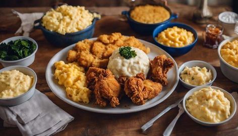 15 Mouthwatering Side Dishes to Serve With Southern Fried Chicken 🍗🤤 #southernfood #friedchicken #sidedishes What Goes With Fried Chicken Sides, What To Serve With Fried Chicken, Sides To Go With Fried Chicken, Fried Chicken Meals Sides, Fried Chicken Dinner Ideas, Fried Chicken Dinner Ideas Sides, Sides For Fried Chicken, Fried Chicken Sides, Dinner Ideas Sides