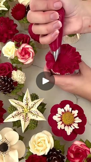 429K views · 6.7K reactions | Dessert divinity in every delicate detail! 🌟🧁
.
.
.
.
.
.
.
.
.
#reels #reelsfb #reelsvideos 
#viral #foryou #fyp 
#trending #cake #cupcakes #cakedesign#cakedecorating
#flowers | Cake Baking Wilton Piping Tips, Decorating Cupcakes, Piping Tip, Piping Flowers, Frosting Techniques, Buttercream Roses, Pretty Cupcakes, Buttercream Cupcakes, Mini Tortillas