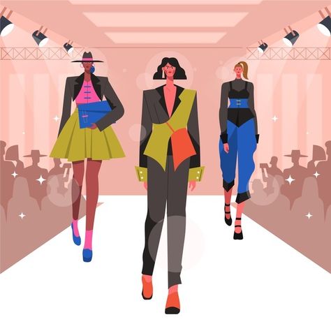 Runway Sketches Illustration, Runway Fashion Drawing, Fashion Runway Design, Fashion Show Painting, Pageant Background Design, Fashion Show Drawing, Pageant Background, Fashion Poster Design Graphics, Fashion Show Poster Design