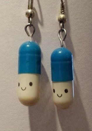 Fun Earrings Diy, Pill Earrings, Kidcore Earrings, Geek Earrings, Silly Earrings, Weird Jewelry, Quirky Earrings, Kawaii Jewelry, Piece Of Paper