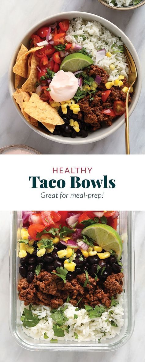 Easy Beef Bowls, Healthy Beef Taco Bowl, Meal Prep 2 Weeks, Best Bowls Recipe, Healthy Ground Beef Taco Bowls, Paleo Bowls Dinners, Beef And Veggie Bowl, Taco Power Bowl, Recipes For Bowls