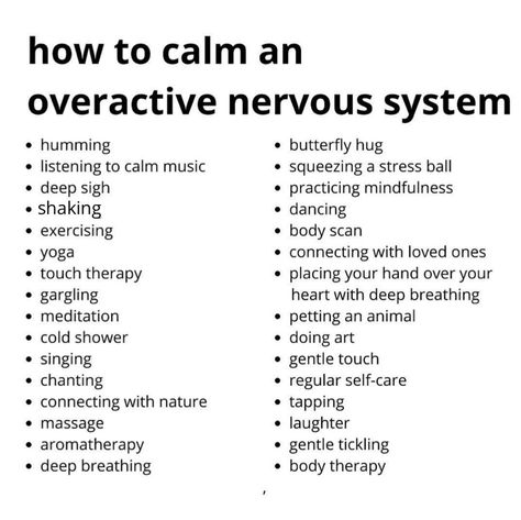 How To Calm Down When Nervous, Soothe Nervous System, Nervous System Exercise, Healthy Nervous System, How To Calm Nervous System, Calming The Nervous System, Calming Nervous System, Nervous System Regulation Techniques, Healing Nervous System