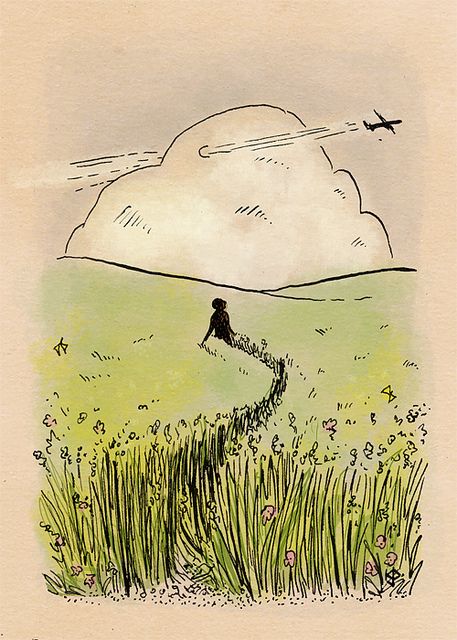 Illustration Friday: Trail 1 by tanaudel, via Flickr Leaving On A Jet Plane, Fields Of Gold, Jet Plane, Learn Art, Creative Painting, Watercolor Sketch, Drawing Practice, Folk Tales, Cute Comics