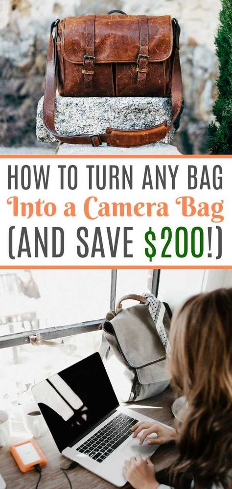 This camera bag hack saved me so much money! It was so easy to turn my bag into a camera bag with this camera bag insert. Great tip to make an affordable camera bag! #camerabag #DIYcamerabag #camerabaghack #affordablecamerabag Diy Camera Bag, Camera Bag Pattern, Electronics Organization, Camera Bag Insert, Apple Electronics, Stylish Camera Bags, Diy Camera, Tech Backpack, Pioneer Gifts