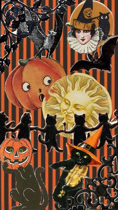 #summerween #halloween #vintage Halloween Screensavers Vintage, Vintage Halloween Art Wallpaper Laptop, Vintage Halloween Backgrounds, Halloween Desktop Background, Vintage Halloween Wallpaper, Vintage Halloween Art, Laptop Backgrounds, Fall Background, Halloween Backgrounds