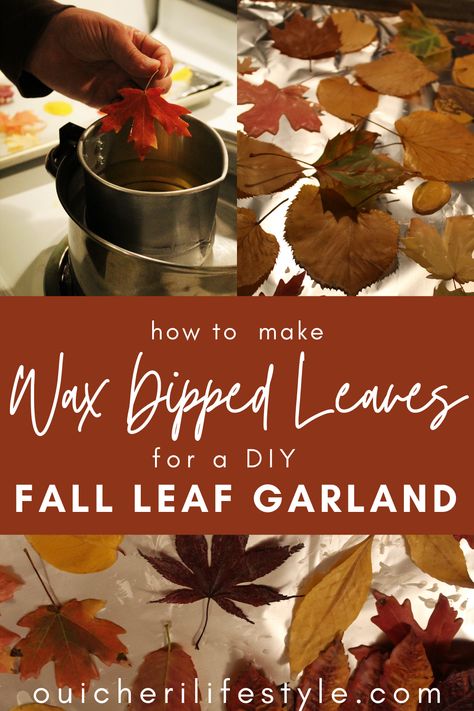 Christmas Ornaments Painted, Diy Leaf Garland, Diy Fall Garland, Acorn Garland, Ornaments Painted, Diy Leaf, Pine Needle Crafts, Autumn Leaves Craft, Simple Holiday Decor