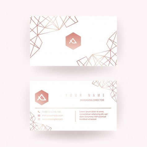 Luxury rose gold business card design wi... | Premium Vector #Freepik #vector #background #logo #business-card #banner Gold Business Card Design, Pastel Branding, Rose Gold Business Card, Dental Logo Design, Business Cards Layout, Gold Business Card, Logo Design Collection, Modern Business Cards Design, Visiting Card Design