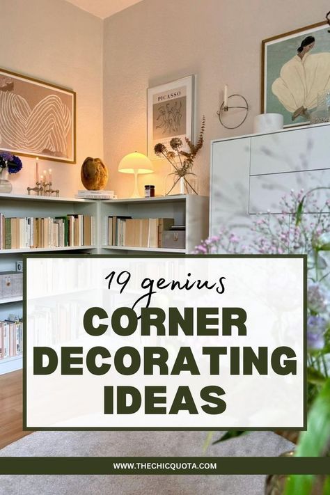 corner decorating ideas Corner Decor Ideas, Corner Decorating, Corner Decorating Ideas, Eclectic Side Table, Statement Artwork, Cozy Nooks, Corner Decor, Creative Corner, Empty Spaces