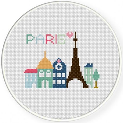 Paris Cross Stitch, Embroidery Hoop Wall Art, Cross Stitch Love, Pola Kristik, Cute Cross Stitch, Modern Cross Stitch Patterns, Slug, Stitch Embroidery, Modern Cross Stitch