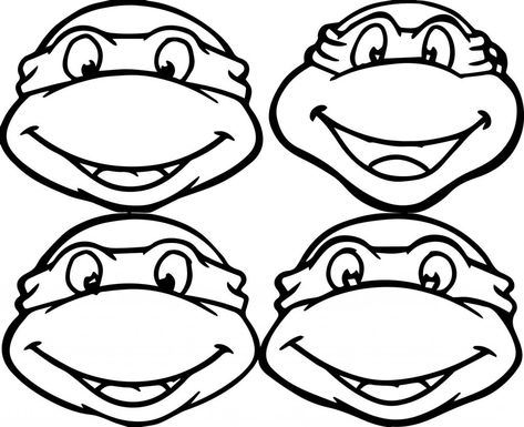 Teenage Mutant Ninja Turtles Coloring Pages - Best Coloring Pages For Kids Ninja Turtles Printables, Lego Ninja Turtles, Ninja Turtles Coloring Pages, Turtle Outline, Ninja Turtle Drawing, Ninja Turtle Coloring Pages, Turtle Coloring, Face Coloring, Ninja Turtles Birthday Party