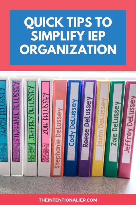 Iep Student Binder, Student Iep Binders, Iep Binder Organization, Resource Teacher Organization, Iep Binder Teachers, Iep Data Collection Organization, Sped Classroom Organization, Iep Goal Bins, Iep Caseload Organization