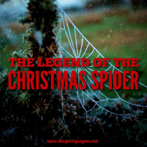 The Spooky Vegan: The Legend of the Christmas Spider Christmas Spider Legend Printable, Spider Christmas Tree, The Christmas Spider Story, How To Make Christmas Spiders, Legend Of The Christmas Spider, Spider Ornaments, Christmas Spiders, Beaded Critters, Tinsel Christmas Tree