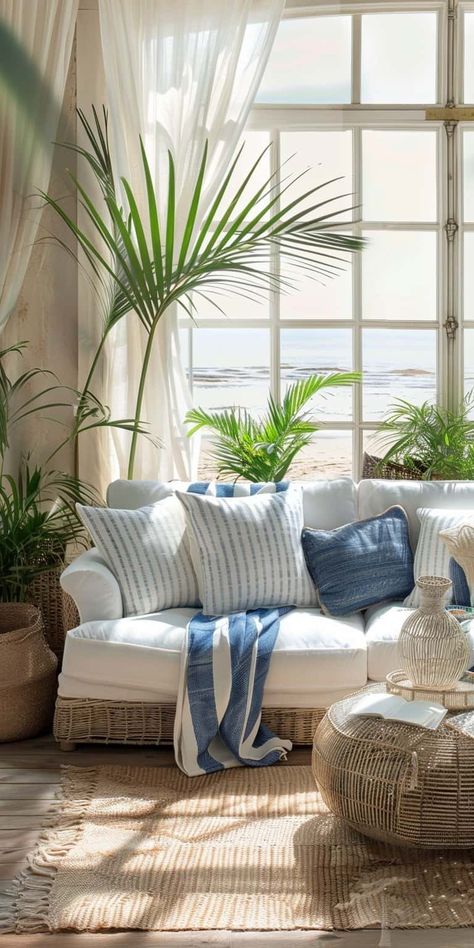 15 Beachy Living Room Ideas to Bring Coastal Vibes Home | Green Snooze Surfer Bedroom Ideas, Beachy Living Room Ideas, Surfer House, Surfer Bedroom, Coastal Cozy, Themed Bedroom Ideas, Beachy Living Room, Coastal Living Room Furniture, Coastal Style Living Room