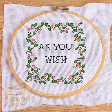 6 ‘As You Wish’ Princess Bride Hoop Art Patterns … | KnitHacker Cross Stitch Princess Bride, This Too Shall Pass Cross Stitch, Romantic Cross Stitch Pattern, The Princess Bride Cross Stitch, Bridgerton Cross Stitch Patterns, Pride And Prejudice Cross Stitch, Princess Bride Cross Stitch, Lotr Cross Stitch, Small Cross Stitch Patterns