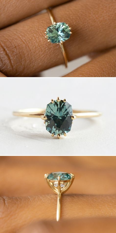 Sapphire Engagement Ring Yellow Gold, Green Montana, Green Sapphire Engagement, Green Sapphire Engagement Ring, Morganite Engagement, Montana Sapphire, Morganite Engagement Ring, Green Sapphire, Engagement Rings Sapphire