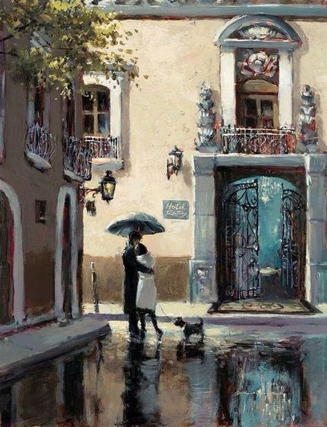 Brent Heighton, Canadian Painters, Rain Art, Umbrella Art, Abstract City, Canvas Painting Landscape, Yandex Disk, Hotel Art, A Rainy Day