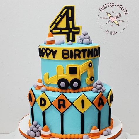 4th birthday cake Birthday Cake For 4 Year Boy, Boy Birthday Cake Ideas, Birthday Cake For Boy, Construction Theme Cake, Birthday Boy Cake, Cake For Boy, 4th Birthday Cake, 4th Birthday Cakes, Construction Theme