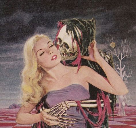 A Skeleton, Pulp Art, Skeleton, Purple, Art