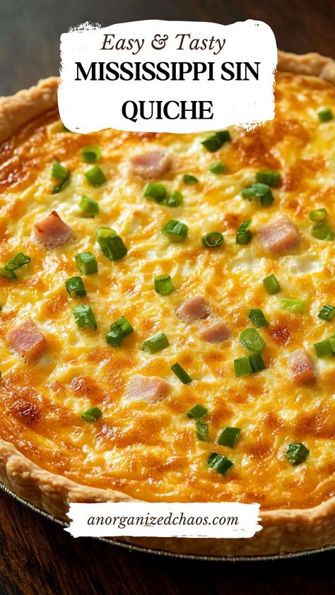 Mississippi Sin Quiche Mississippi Sin Quiche Recipe, Quiche Recipes Easy Dinners, Mississippi Sin Quiche, Quiche Recipes Easy Breakfast, Breakfast Foods For A Crowd, Southern Breakfast Ideas, Easy Quiche Recipes, Breakfast Pantry, Quiche Ideas