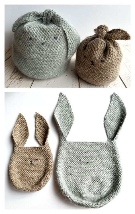 Bonny Bunny Bags Knitting Pattern Bunny Bag Crochet, Easy Knit Christmas Gifts, Knitting Gift Ideas Christmas, Look Knitting Projects, Easter Knitting Patterns Free, Knit Bag Pattern Free, Fast Knitting Projects, Knit Baby Toys, Knitting Ideas Creative