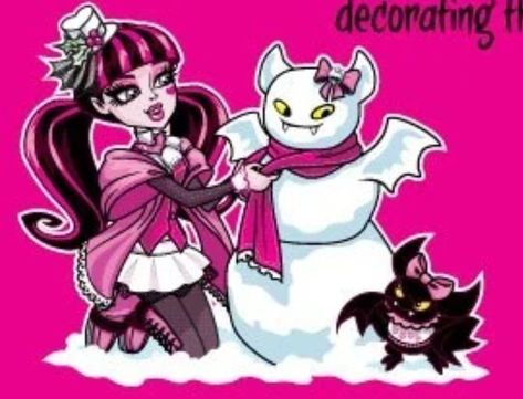 Christmas Draculaura, Monster High Christmas Pfp, Draculaura Christmas, Monster High Christmas, Draculaura Fashion, Mh Draculaura, High Artwork, Rh Decals, Draculaura Aesthetic