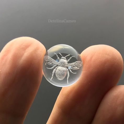 Detelina Ivanova on Instagram: “🐝 Reverse intaglio with Bumblebee on 14 mm rock crystal. Next stage - gilding. For more photos, a video and an impression please slide on…” Reverse Intaglio, Bee Images, Gemstone Carving, Custom Carved, Making Jewellery, Hand Making, Signet Rings, Colorful Fruit, Slide On