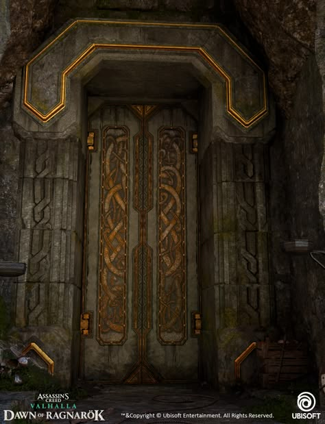 ArtStation - Door modules Dwarven Architecture, Dungeon Door, Experimental Architecture, Aztec Temple, Castle Doors, Fantasy Architecture, Rock Mountain, Big Doors, Assassin's Creed Valhalla