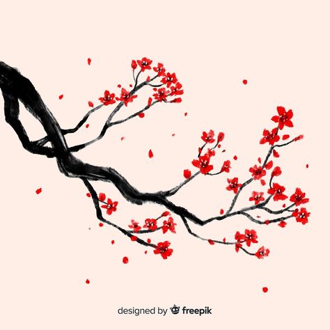 Flor Vector, Chinese Cherry Blossom, Cherry Blossom Drawing, Blossom Background, Chinese Tree, Branch Drawing, Spring Drawing, Flower Branches, Background Flower