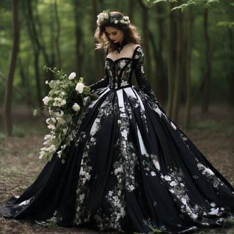 Styl Emo, Black Bridal Dresses, Goth Wedding Dresses, Black Wedding Gowns, Gothic Wedding Dress, Simple Wedding Dress, Dark Wedding, Black Bridal, Dream Wedding Ideas Dresses