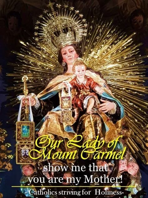 July 16: HAPPY FEAST OF OUR LADY OF MT. CARMEL. A MEDITATION AND PODCAST. | Catholics striving for holiness St Simon Stock, Birthday Wishes For A Friend Messages, Our Lady Of Mt Carmel, Hail Holy Queen, Our Lady Of Mount Carmel, Happy Feast, St Teresa, Mount Carmel, Saint Teresa