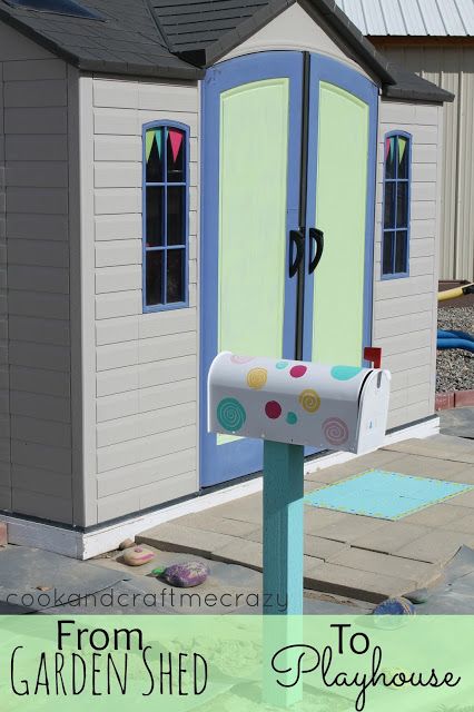 Shed To Playhouse Kids, Shed Playhouse, Girls Playhouse, Kids Play Spaces, Diy Playhouse, Cubby House, Playhouse Outdoor, Diy Shed, Kids Playhouse