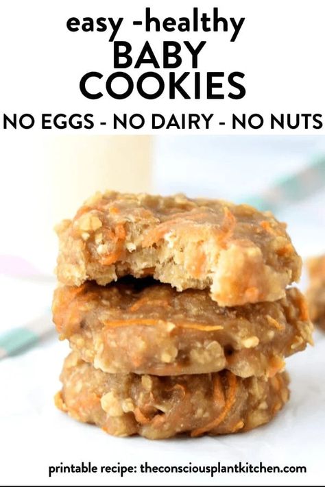 Easter Toddler Food, Baby Led Weaning Recipes 6 Months, Cookies No Eggs, Conscious Plant Kitchen, Dairy Free Baby, Allergy Friendly Cookies, Vegan Banana Muffins, Weaning Foods, Easy Baby Food Recipes