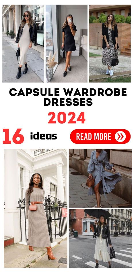 For those who love to mix and match, Capsule Wardrobe with Skirts and Dresses 2024 is perfect. This collection allows for creative styling, combining skirts and dresses in a way that maximizes your wardrobe's versatility. Chic Office Wear, Capsule Wardrobe Dresses, Dress Stands, Black Slip Dress, Stylish Skirts, Timeless Dress, Essential Dress, Summer Capsule Wardrobe, Classy Casual