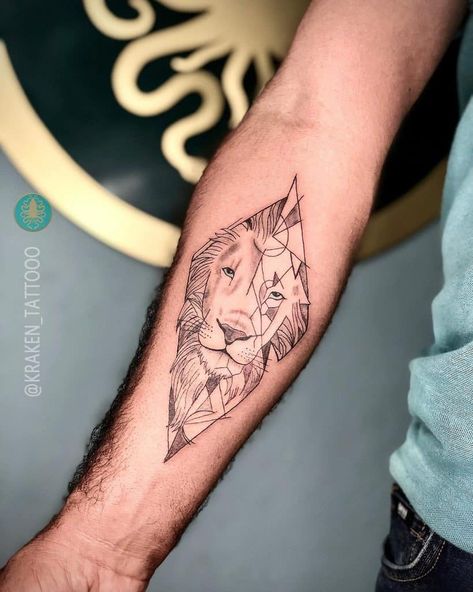 Top 51 Best Small Lion Tattoo Ideas - [2021 Inspiration Guide] Panama Tattoo, Geometric Tiger Tattoo, Simple Lion Tattoo, Lion Tattoo On Thigh, Small Lion Tattoo, Geometric Tiger, Geometric Lion Tattoo, Geometric Lion, Tattoo Magazine