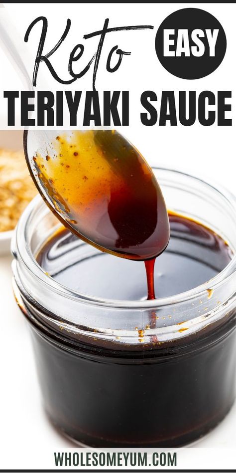 Teriyaki Sauce Healthy, Keto Teriyaki Sauce, Sugar Free Teriyaki Sauce, Teriyaki Chicken Marinade, Keto Teriyaki, Chicken Teriyaki Sauce, Keto Stir Fry, Sweet Teriyaki Sauce, Teriyaki Sauce Recipe