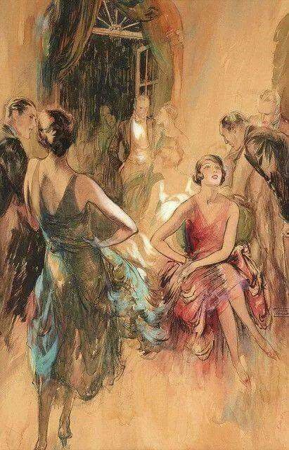 1920s party scene painting Other People, Dancing, Dresses, Art