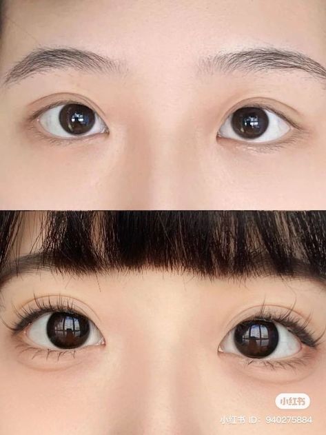 Japanese Make Up Tutorial, Big Eye Makeup, Doe Eye Makeup, Makeup For Downturned Eyes, Ulzzang Makeup Tutorial, How To Make Up, Big Eyes Makeup, Japan Makeup, Makeup Life Hacks