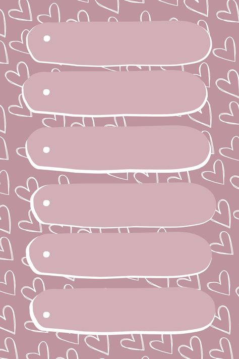 Pink background with white hearts. Can be used to write reminders or make to-do list. Maximum bullets are six. Daily Reminder Template, Daily Reminders, Notes Template, Sticky Note, List Template, Sticky Notes, Daily Reminder, To Do, To Do List