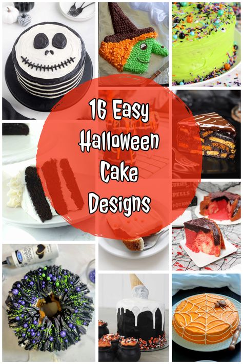 Conjuring up some spooky delights with these easy Halloween cake recipes! Dive into the darkness of spider web cake, Jack Skellington cake, Frankenstein cakes, pumpkin bundt cakes, and dark cherry cakes. This witch cake is too cute to pass up on too! Perfect Halloween party cakes to bring some fun to your Halloween parties. Halloween Cakes And Cookies, Baking For Halloween, Easy Halloween Cake Decorating Ideas, Easy Halloween Cakes For Kids, Diy Halloween Cakes Easy, Cool Halloween Cakes, Cute Halloween Cake Ideas, Easy Halloween Cake Ideas, Easy Halloween Birthday Cakes