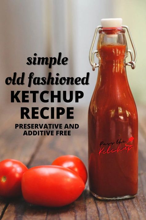 Here at Pass The Ketchup we found this delicious old fashioned ketchup recipe no preservatives and no additives. Give this to die for simple old fashioned ketchup recipe. Thanks to mountainfeed.com Don't forget to follow us at Pass The Ketchup for anything ketchup related! #ketchup Old Fashioned Ketchup Recipe, Heinz Ketchup Recipe, Diy Ketchup, Tomato Ketchup Recipe, Homemade Ketchup Recipes, Ketchup Recipe, Home Canning Recipes, Homemade Ketchup, Homemade Sauce Recipes