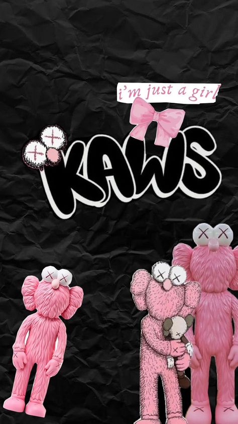 Kaws wallpaper Kaws Pfp Y2k, Cute Wallpapers Kaws, Kaws Lockscreen Wallpaper, Kaws Homescreen Layout, Pink Wallpaper Kaws, Klaws Wallpapers, Cute Kaws Wallpaper, Kaws Pink Wallpaper, Wallpaper Iphone Kaws