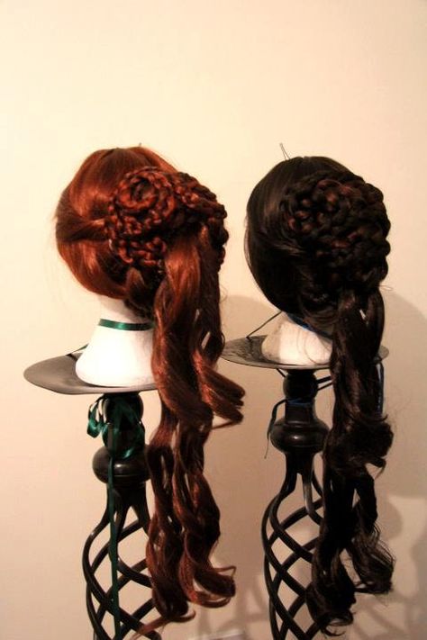 Victorian / Renaissance / Medieval Braided Wig - Custom Made Era Hairstyles, Victorian Era Hairstyles, Victorian Hair, Twist Curls, Individual Braids, Victorian Hairstyles, Braided Wig, Braided Updo, Costume Hats