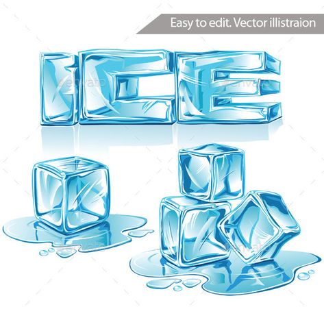 Ice - Miscellaneous Vectors Ice Typography, Ice Letters, Ice Cube Drawing, Ice Drawing, Drawing Transparent, Ice Logo, Skull Girl Tattoo, Radial Design, Fashion Design Template